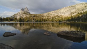 Upper Cathedral Lake. Cathedral Peak is on the left.