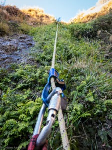 Ascending the rappel.