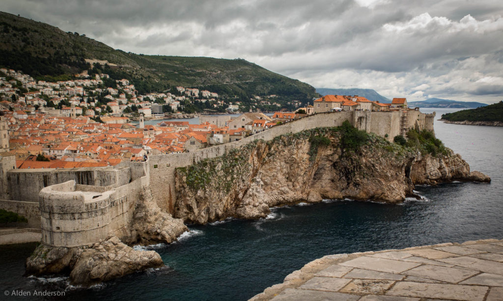 Walled city of Dubrovnik. From the fort looking at old town.