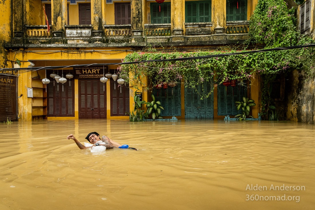 Playing in the flood Hoi An 2020