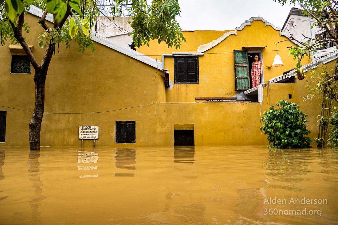 Sa during the flood in Hoi An, Vietnam